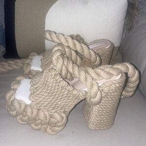 Rope shoes & purse and visor set